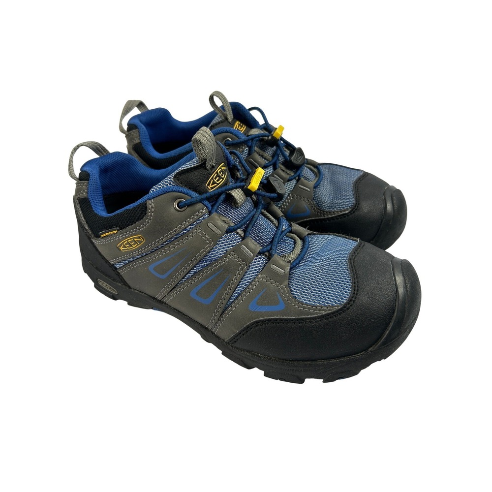 Keen Chandler CNX Blue Grey Waterproof Hiking Sneakers Youth Size 4Y‎